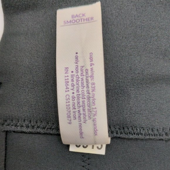 Lane Bryant Cacique Bra Backsmoother Full Coverage Nylon Blend Size 42F Black - Picture 7 of 7